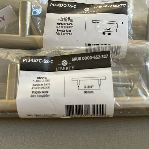 Liberty Brushed Silver Drawer Pulls 4 pieces - Picture 4 of 5